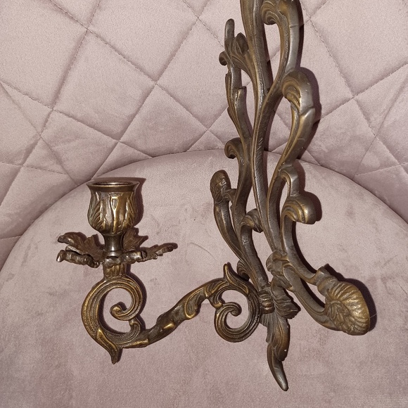 Cast iron/bronze Floral Vine Wall Candle Holder Made in India - Picture 3 of 7